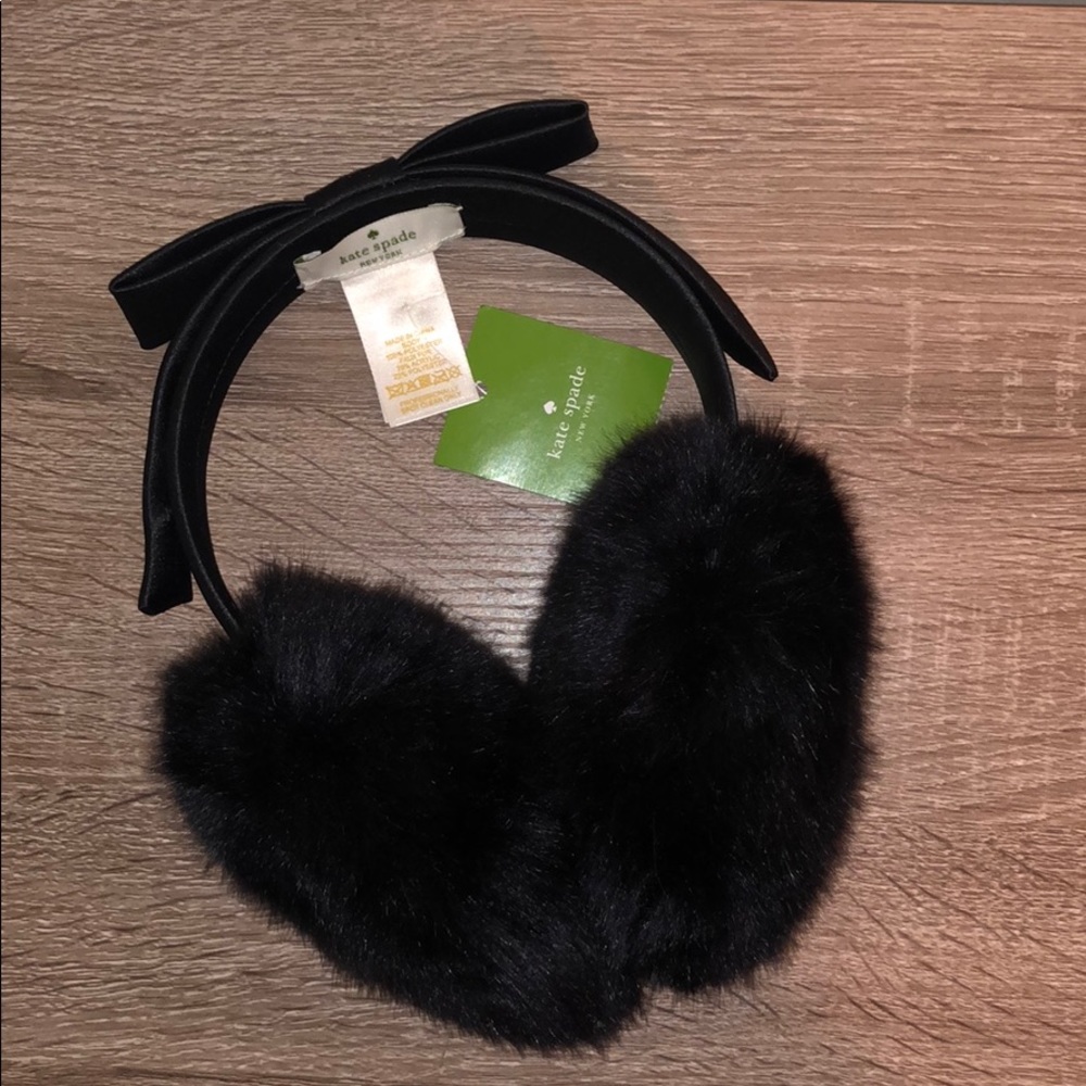 Kate Spade, Black Earmuffs with bow
